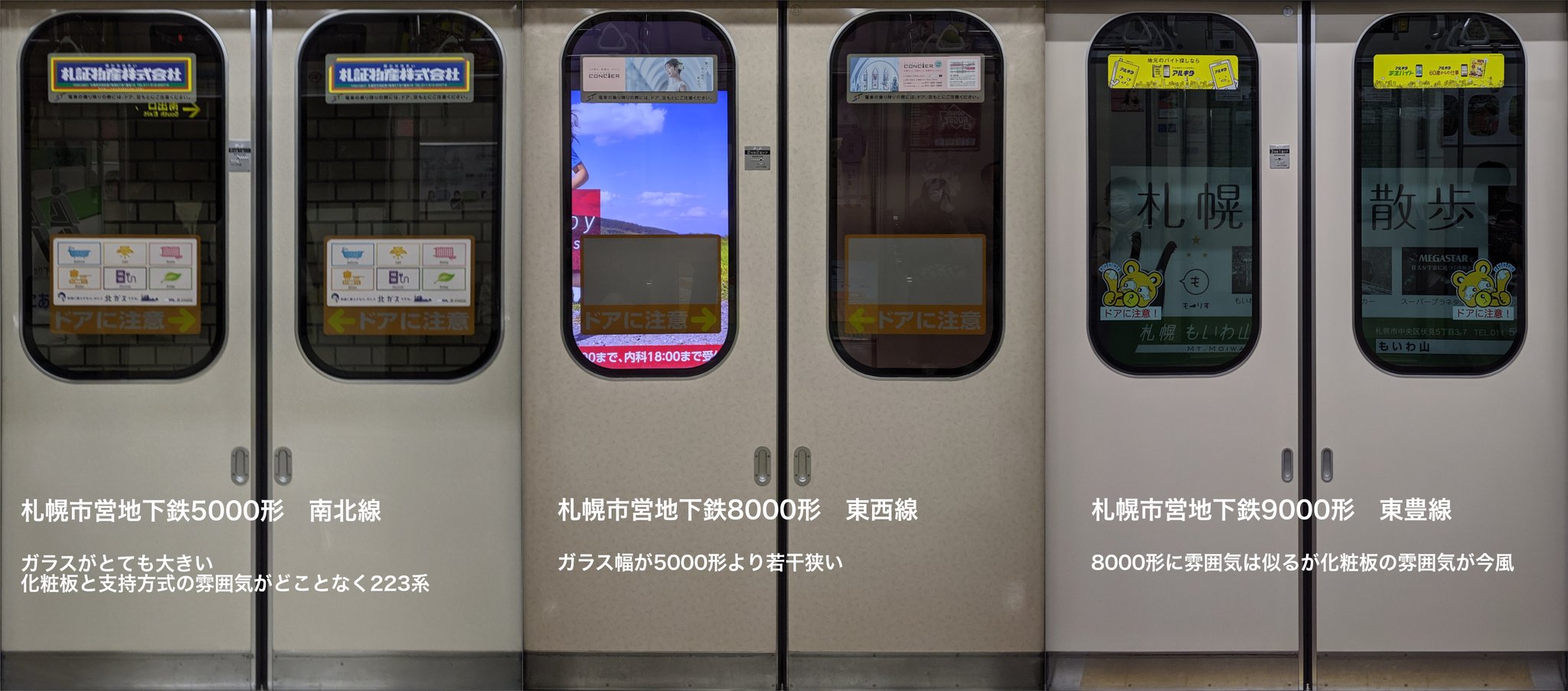 札幌市交通局 南北線 東西線 東豊線 札幌市営地下鉄 車両カタログ 形式