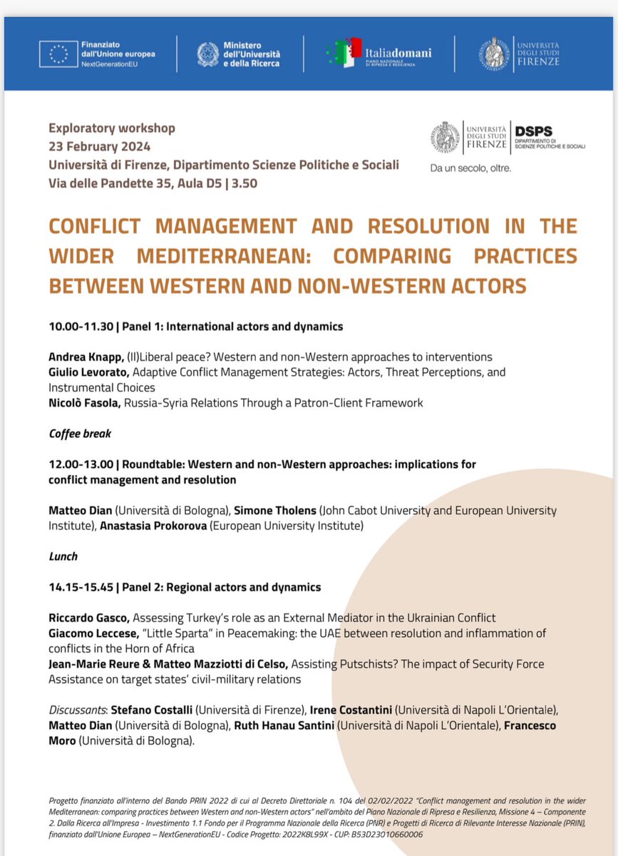 Happy to participate today on a workshop on conflict management discussing #Turkey’s mediation role in #Russian #Ukraine conflict organised at @UNI_FIRENZE along with great Professors and Researchers!
