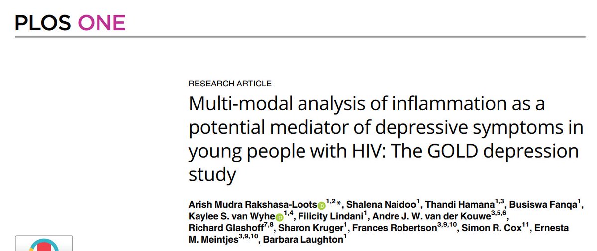 Is it possible that the higher risk for depression experienced by people with HIV is driven by HIV-related inflammation in the brain and body? We’ve been exploring this question in Cape Town. My fav (shh) study of my PhD is out now @PLOSOne: doi.org/10.1371/journa…