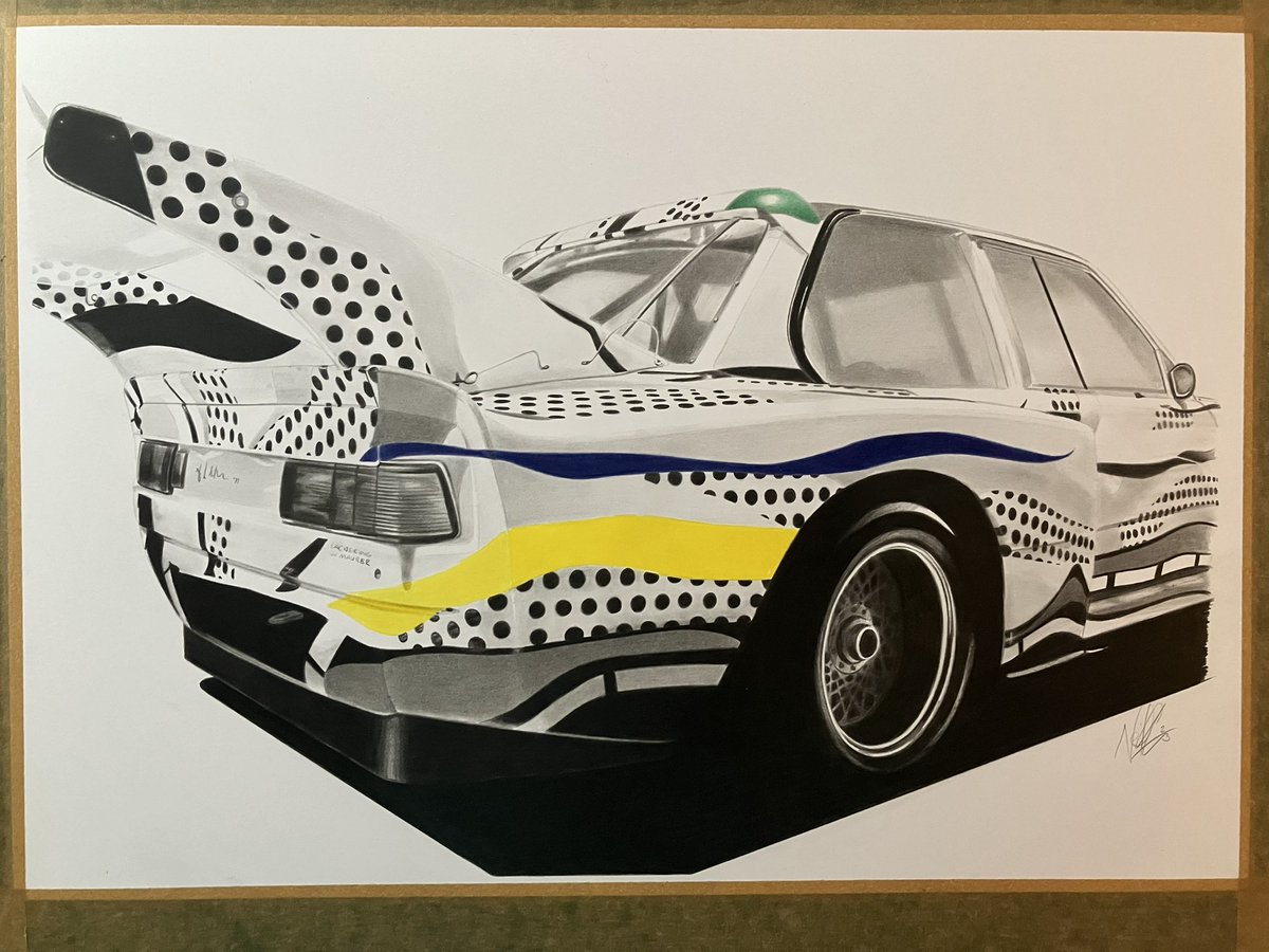 Arty.

#BMW #RoyLichtenstein #artcar #LeMans #LM24 #RadioLeMans #rslstudio #pencildrawing #artist #art