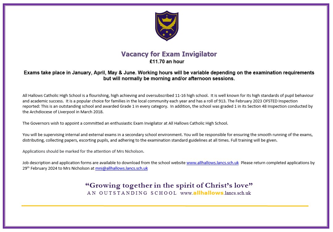 📢EXAM INVIGILATORS NEEDED! Please visit our website for more information. #vacancy #examivigilators #jointheteam