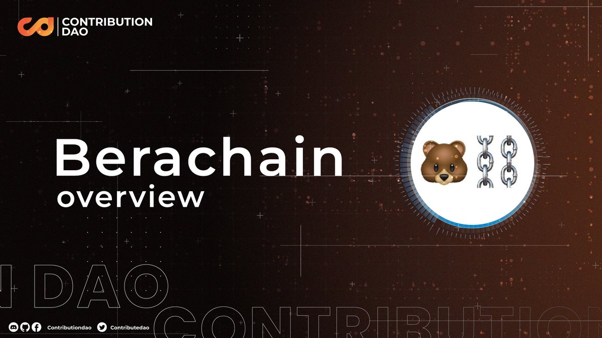 contributedao's tweet photo. Deep dive into "Berachain 🐻⛓" : An EVM-Compatible Chain Powered by Proof of Liquidity [ PoL ] as easier to understand.
______________________________
To date, no chains or Layer 2 chains have managed to develop their own DeFi infrastructure from day one:

-With their own deep liquidity pools, enabling rapid Dapp development at light speed.
-Launching key DeFi protocols right from the start.

@berachain ? , a first chain, introduces Proof of Liquidity to transform the liquidity system.

Let's explore its depths. 🧵