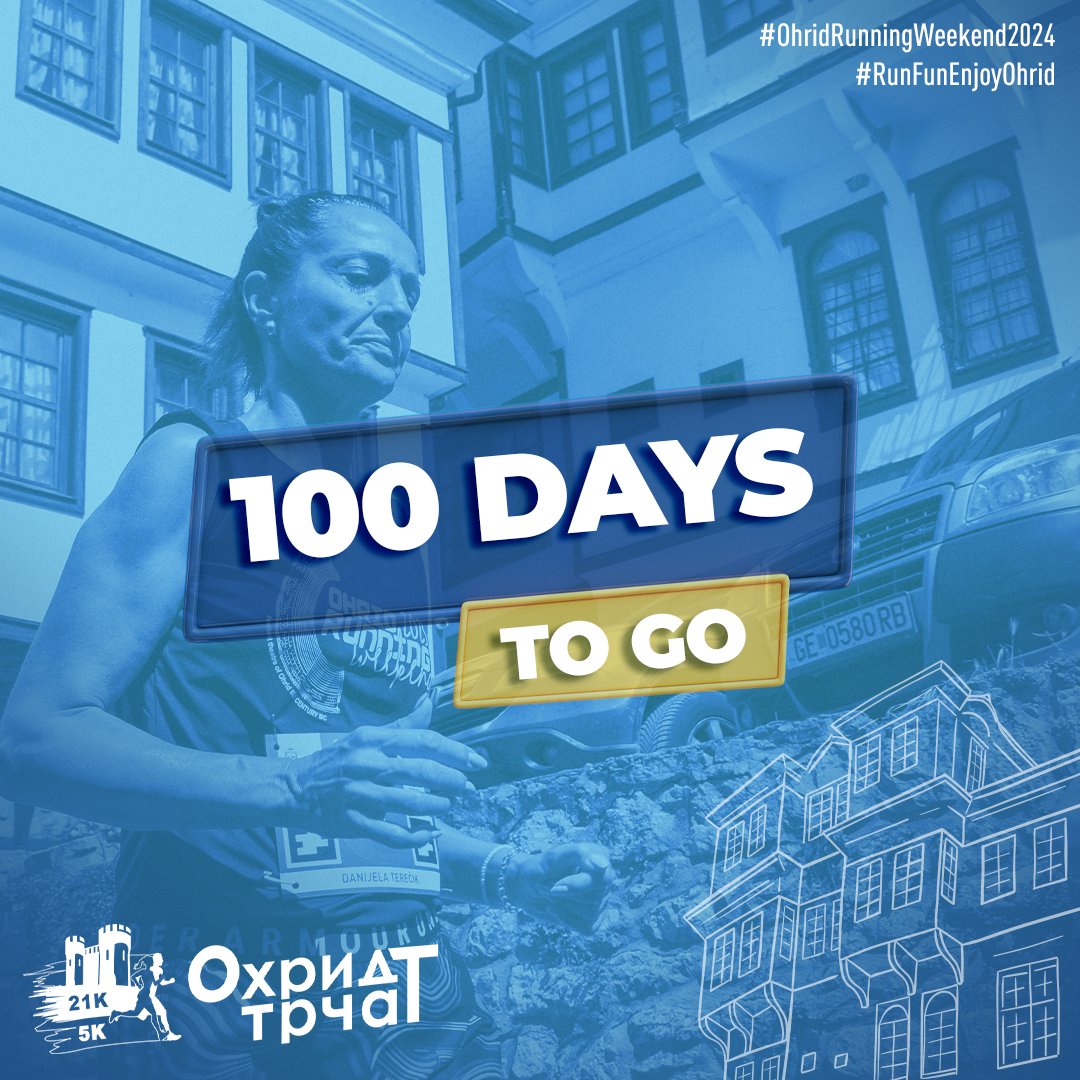 100 days 
It's time to start the race preparations, but also to register. 
You have lower prices until February 29, so hurry UP! 
ohridtrcat.mk/home-2024/
#охридтрчаТ2024
#ohridrunningweekend2024
#runfunenjoyohrid2024