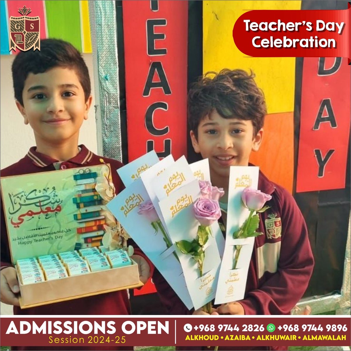 Sumairafarooqui's tweet photo. Celebrating our amazing educators on #teachersday. From inspiring minds to shaping futures, we honor their dedication and passion. Here our students are celebrating teacher's day at Mawalah Campus. 
#celebration #teachersday #granadaschool #daycareschool #kidsschool #gratitude https://t.co/NZ0Lo7vI2O