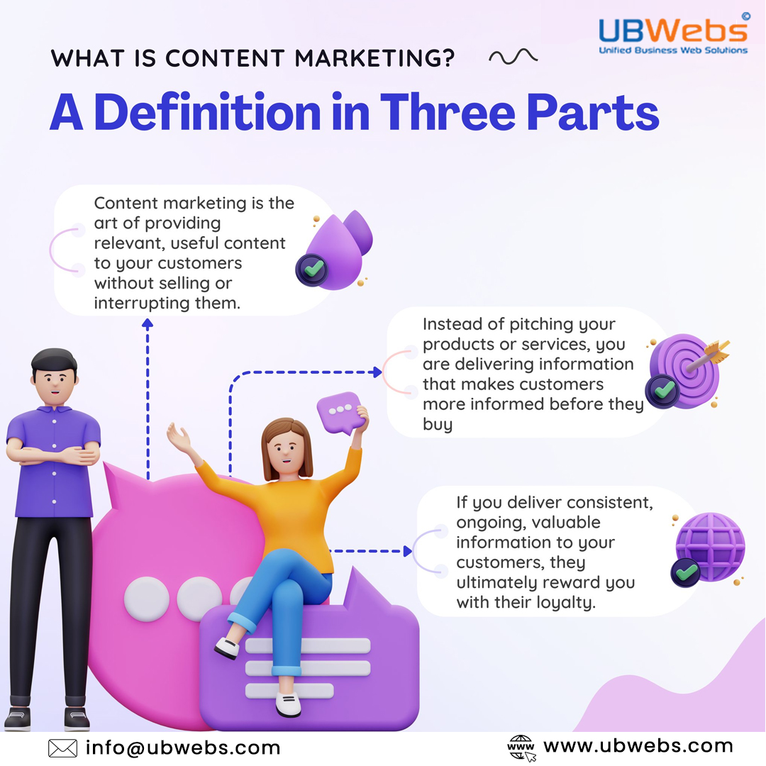 Inform, Don't Sell: Content marketing prioritizes offering relevant and useful content to customers, building trust through knowledge-sharing rather than direct sales pitches. For inquiries 91-9090101072 and info@ubwebs.com.
#EmpowerWithKnowledge #KnowledgeIsPower #AkashDeep