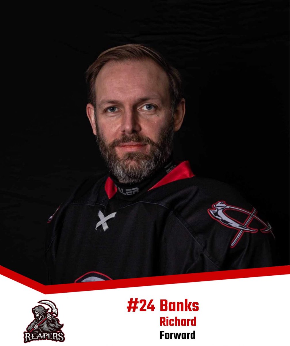 🌟 Get to know Richard Banks, 39 and back on the ice after a junior stint at Deeside!🏒 #RichardBanks #MeetTheTeam #ChesterRoadReapers #icehockey #icehockeyUk #hockeylife #hockeyislife