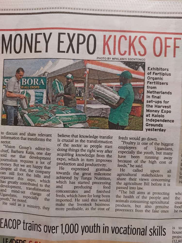 Twesigye_Boaz7's tweet photo. Today's New Vision page 2 #Fertiplus Food for all the plants at the #HarvestMoneyExpo. 0704914444 or 0782027601 for more info. https://t.co/dbZkDOn1uD