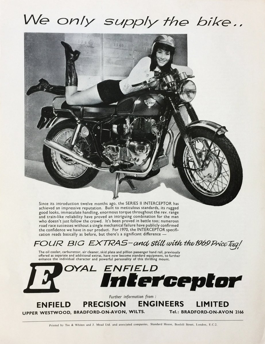 They don't make them like they used to. #royalenfield #royalenfieldtwin #classicbike #bike #motorcycle #USA #caferacer #interceptor #750interceptor #classicmotorcycle #continentalGT #enfieldprecision  #boots #model #1960s #advertising #adverts