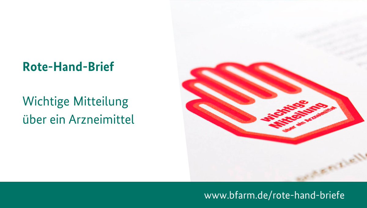 #RoteHandBrief zu kombinierten hormonalen #Kontrazeptiva: Leicht erhöhtes Risiko für venöse Thromboembolien bei Frauen, die kombinierte hormonale Kontrazeptiva anwenden, die Chlormadinonacetat und Ethinylestradiol enthalten: bfarm.de/SharedDocs/Ris….