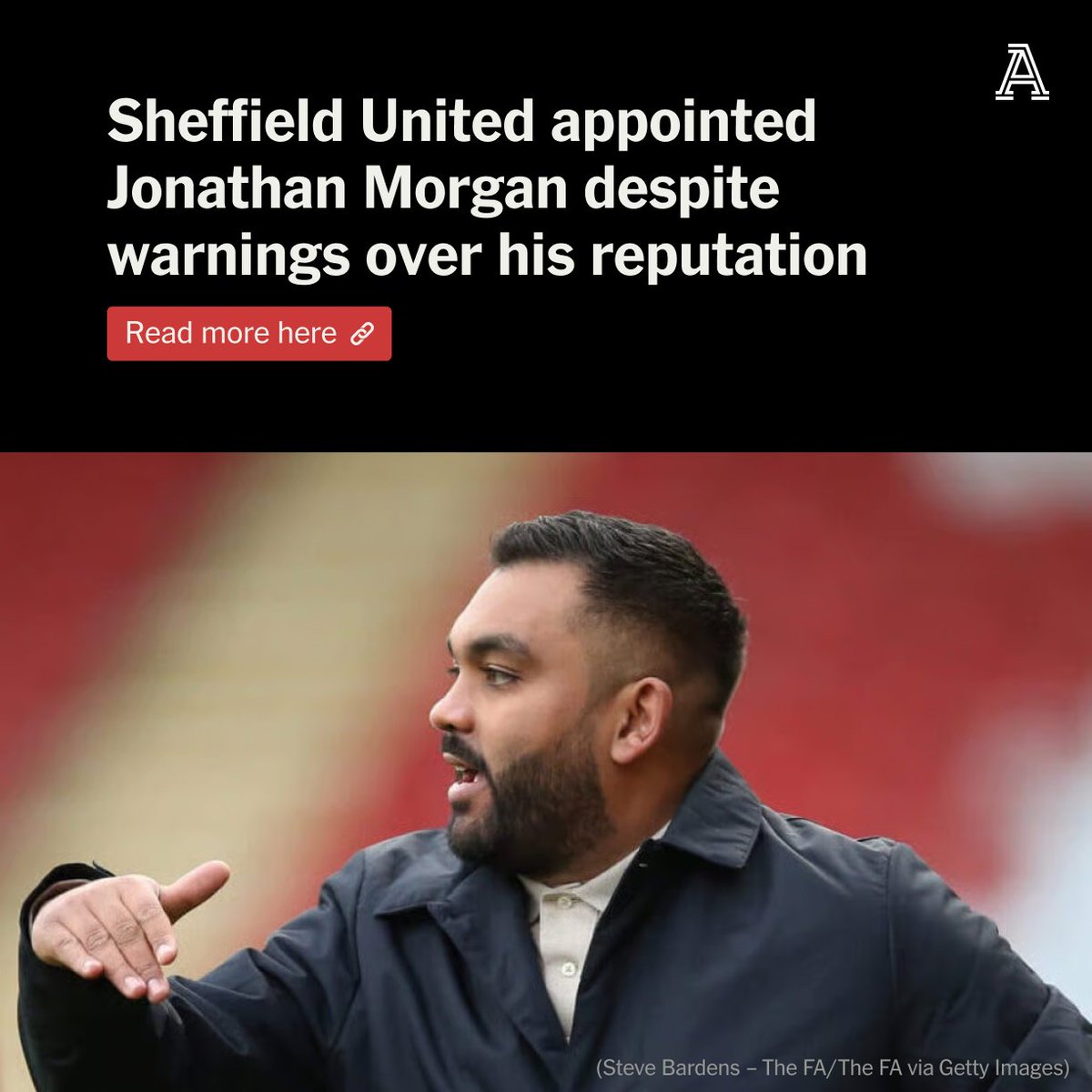 TheAthleticFC's tweet photo. ▪️ #SUFC warned over Jonathan Morgan prior to appointment as women's manager
▪️ Morgan also subject of two complaints at previous club Leicester
▪️ He denies misconduct and was cleared
▪️ Manager is at centre of probe into Maddy Cusack death
Exclusive by @DTathletic