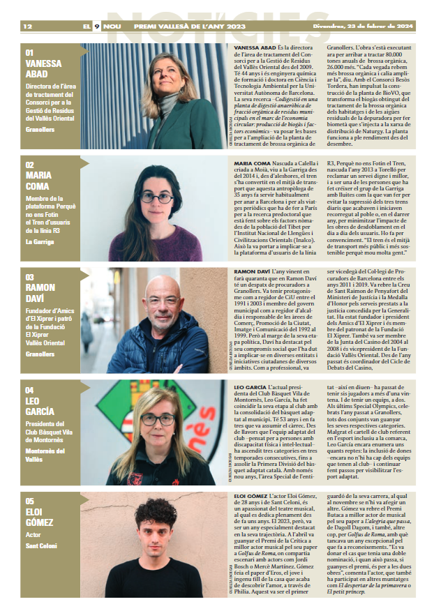 cresidusvo's tweet photo. @vabadc directora de l'Area de Tractament del @cresidusvo entre les 10 persones que opten aquest any al premi Vallesà de l'Any 2023 @el9nou_vor, que distingeix una persona del Vallès Orienta que hagi destacat al llarg del 2023 en algún àmbit. #economiacircular #biogas #biometa https://t.co/83kAou62in