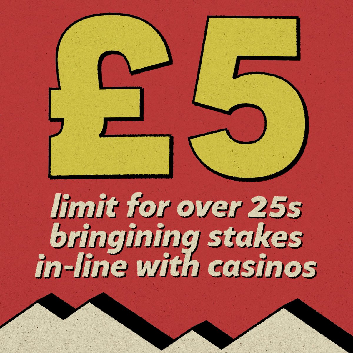 DCMS's tweet photo. NEWS: We are introducing stake limits for online slot games to protect more people from gambling harms

Online slots are one of the most addictive forms of gambling, but unlike casinos there was no limit on what could be lost on a spin until now

Read more 👇
