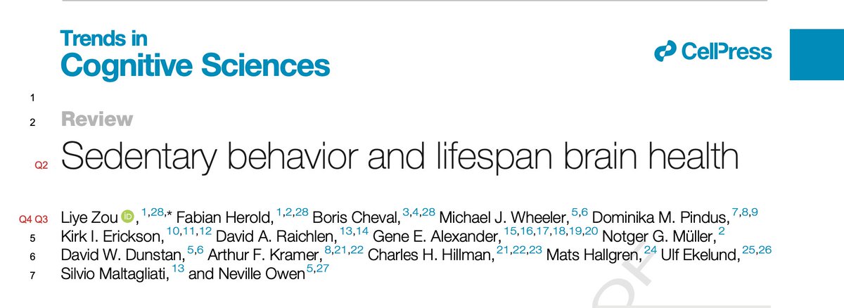 We are thrilled to announce that our new paper examining the relationship between sedentary behavior and lifespan brain health has been accepted for publication in Trends in Cognitive Sciences, with a stellar lineup of authors.
The paper will be published soon!