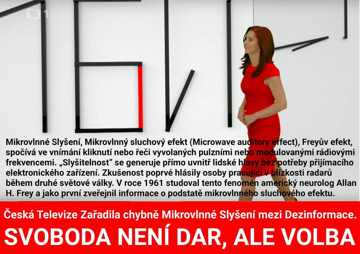 MIKROVLNNÉ SLYŠENÍ
V ROCE 1974 PŘENESEN I HLAS POMOCÍ MIKROVLN DO HLAVY.
SVOBODA NENÍ DAR, ALE VOLBA
VIDEO: rumble.com/v4djqz6-manipu…
- stop5g.cz/ceska-televize…
- stop5g.cz/neurologicke-z…