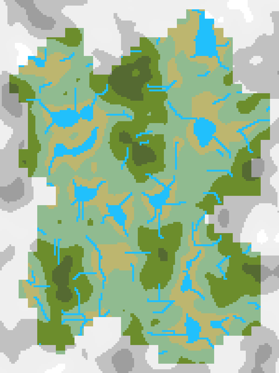 feathertrail's tweet photo. River generation for the ecoregion has been a slog but I'm pretty happy with where I've gotten in the past week! Useful context for getting a level's habitat to make sense.

5x5 on this grid represents the in-game levels. Roads and towns next.

 #birdingRPG #GodotEngine #gamedev https://t.co/qJEJRVUekt