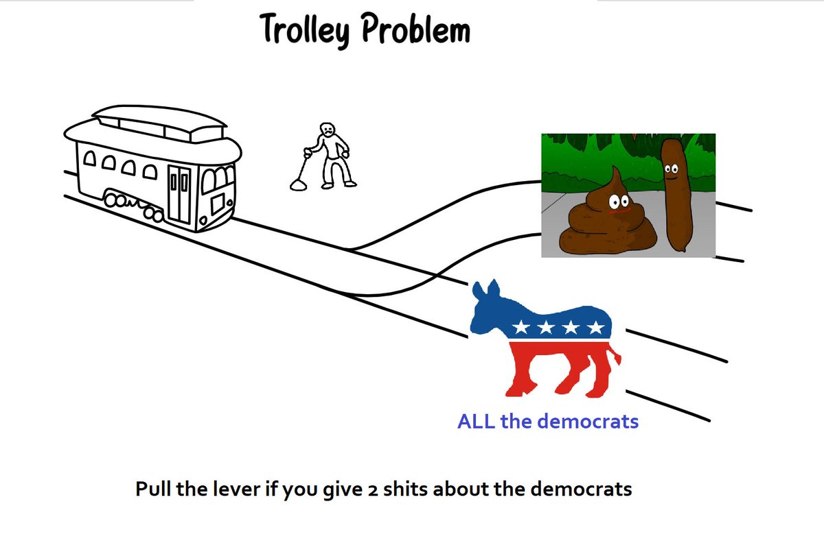 benrayfield's tweet image. Pull the lever if you give 2 shits about the democrats. #TrolleyProblem