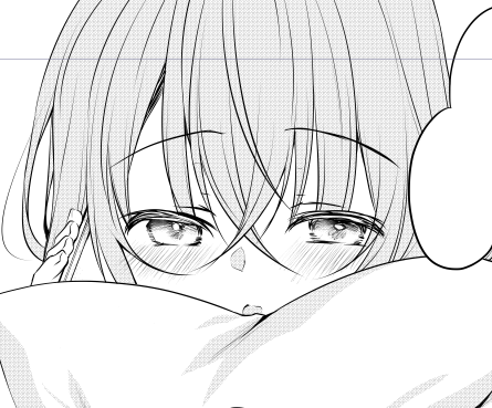没った先輩のコマ絵。 