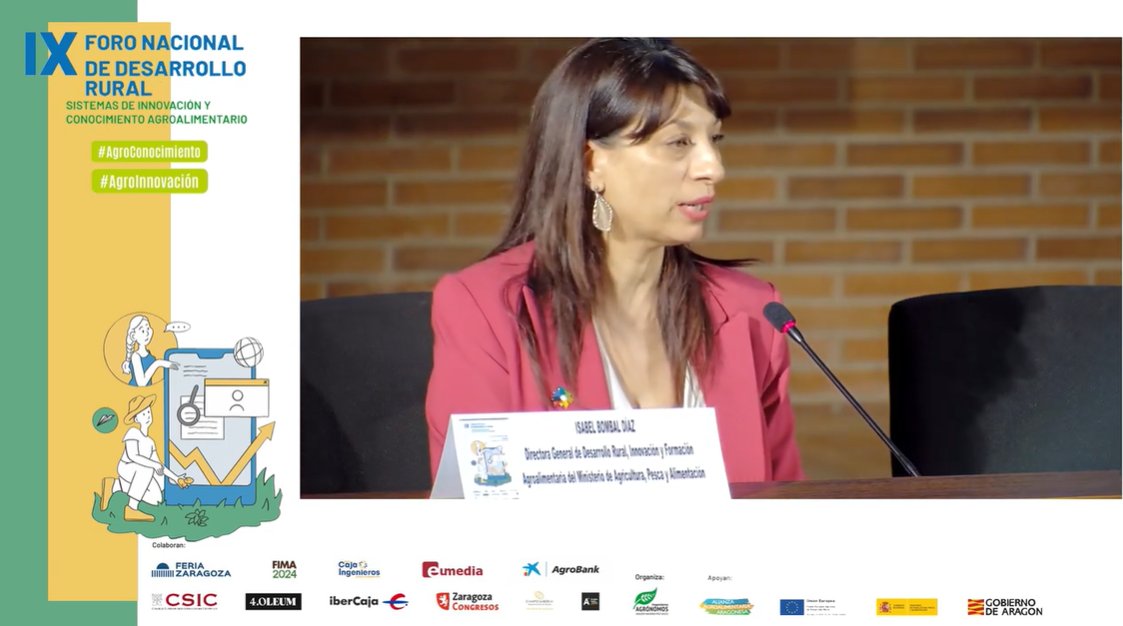 📢👩‍💼 No te pierdas la intervención de @Isabelbombal1 en la Conferencia Inaugural del IX Foro Nacional de Desarrollo Rural sobre el sistema de #conocimiento e #innovación en #agricultura - #AgroInnovación / #AgroConocimiento ¡Aquí el vídeo completo! ⬇…