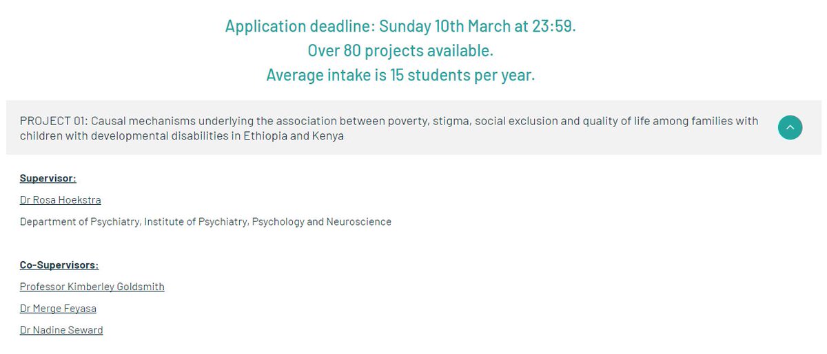 Are you interested in developing advanced causal modeling skills in a PhD focused on poverty, stigma and quality of life in families with children with developmental disabilities in Ethiopia and Kenya? Apply for this PhD! drive-health.org.uk/projects-2024 (project 1, deadline 10 March)