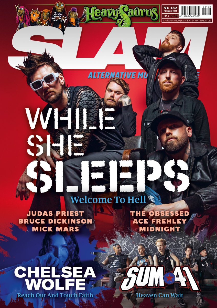 SLAM #132 - Ab sofort im Handel oder auf mjusick.com ! Mit #WhileSheSleeps #ChelseaWolfe #Sum41 #JudasPriest #Midnight #TheObsessed #HeavySaurus #BruceDickinson #MickMars #AceFrehley