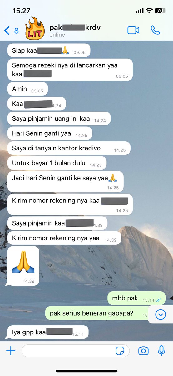 yukmelewatinya's tweet photo. tuhan kasih ujian, tuhan jg kasih keberkahan. dpt fc divo tp dia engga samper kerumah dan dia nagih di wa baik baik dan aku jelasin aku adanya tgl 26 nah tetiba hariini dia pinjemin uang buat lunasin nom yg tertagih di apknya. masyaallah semoga rezeki bapaknya lancar selalu😭🙏🏼🫶🏻 https://t.co/arzQ5bzhbM