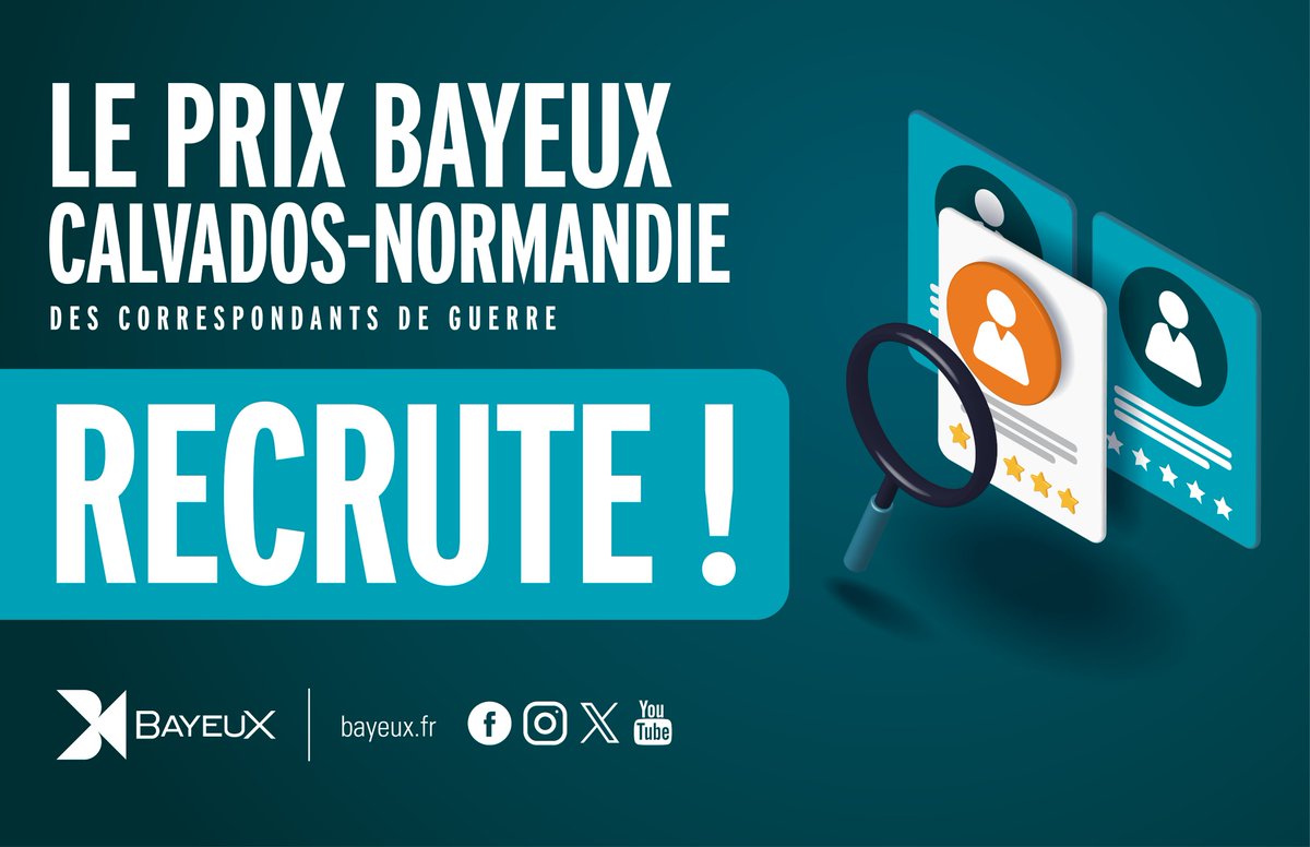 JOB 📢Le Prix Bayeux Calvados-Normandie des correspondants de guerre recrute ! ➡️Organisation générale ➡️ Préparation et suivi des pré-sélections / dossiers jury ➡️ Logistique hébergement et transport ➡️ Appui à la communication (supports, web, etc. ) 𝗣𝗿𝗼𝗳𝗶𝗹…