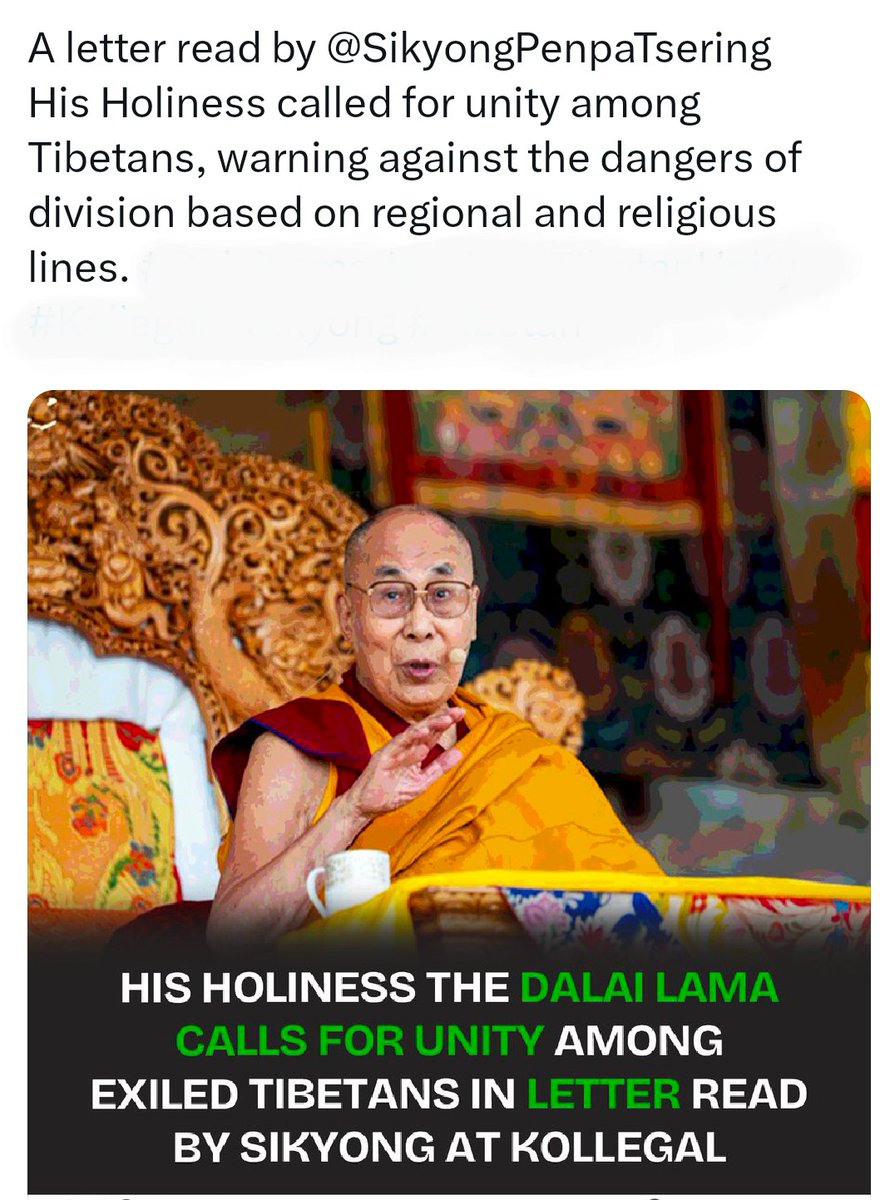 Tenzin__Tibet's tweet image. @SikyongPenpaTsering་གུས་པས་སྒྲོག་སྦྱང་བྱས་པའི་འཕྲིན་ཡིག་ཅིག་གིས་བོད་མི་རྣམས་ལ་མཐུན་སྒྲིལ་བྱེད་དགོས་པའི་འབོད་སྐུལ་བཏང་བ་དང་། མི་རྣམས་ལ་ས་ཁུལ་དང་ཆོས་ལུགས་ཀྱི་དབྱེ་མཚམས་ཀྱི་ཁ་བྲལ་ལ་མི་བརྟེན་པའི་ཐ་ཚིག་བསྒྲགས།
@DrLoupis @jacksonhinklle @USAmbHRC 
#TibetanUnity #DalaiLama #Tibet