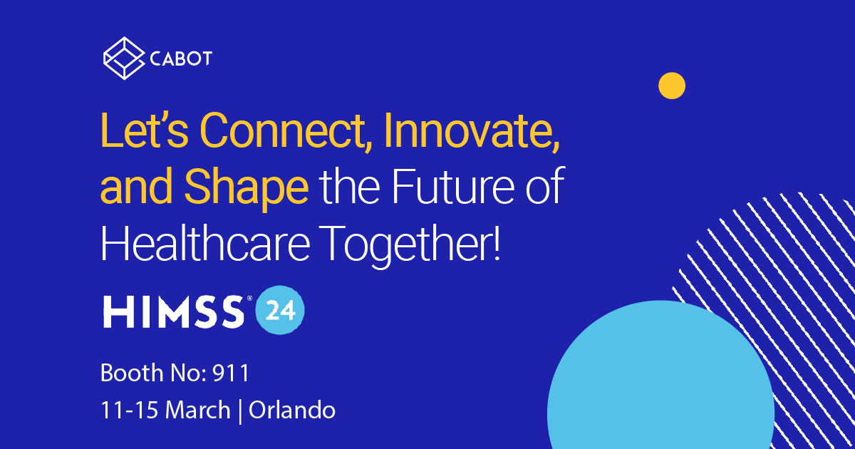 Mark your calendars for HIMSS! We're excited to showcase our latest healthcare technology advancements at the Ontario Pavilion booth 911. Let's discuss how we can empower your organization. cabotsolutions.com/himss #HIMSS24 #HealthcareInnovation #PatientEngagement #DigitalHealth