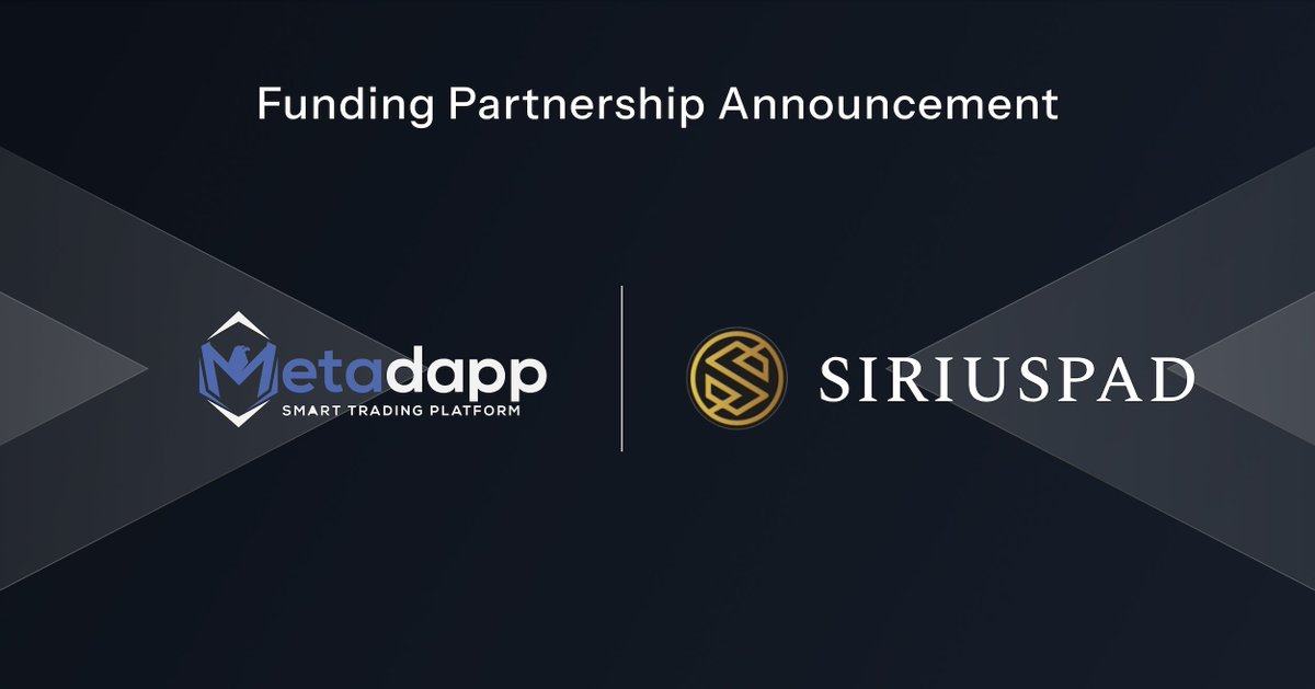 🚀 Big news!!! After an oversubscribed funding round, we're expanding opportunities with a new partnership with @SiriusPad_ for our next private round. 🌌 Whitelisting is open—don't miss out! Check Siriuspad's site to be part of it. siriuspad.com/ido_metadapp #Metadapp…
