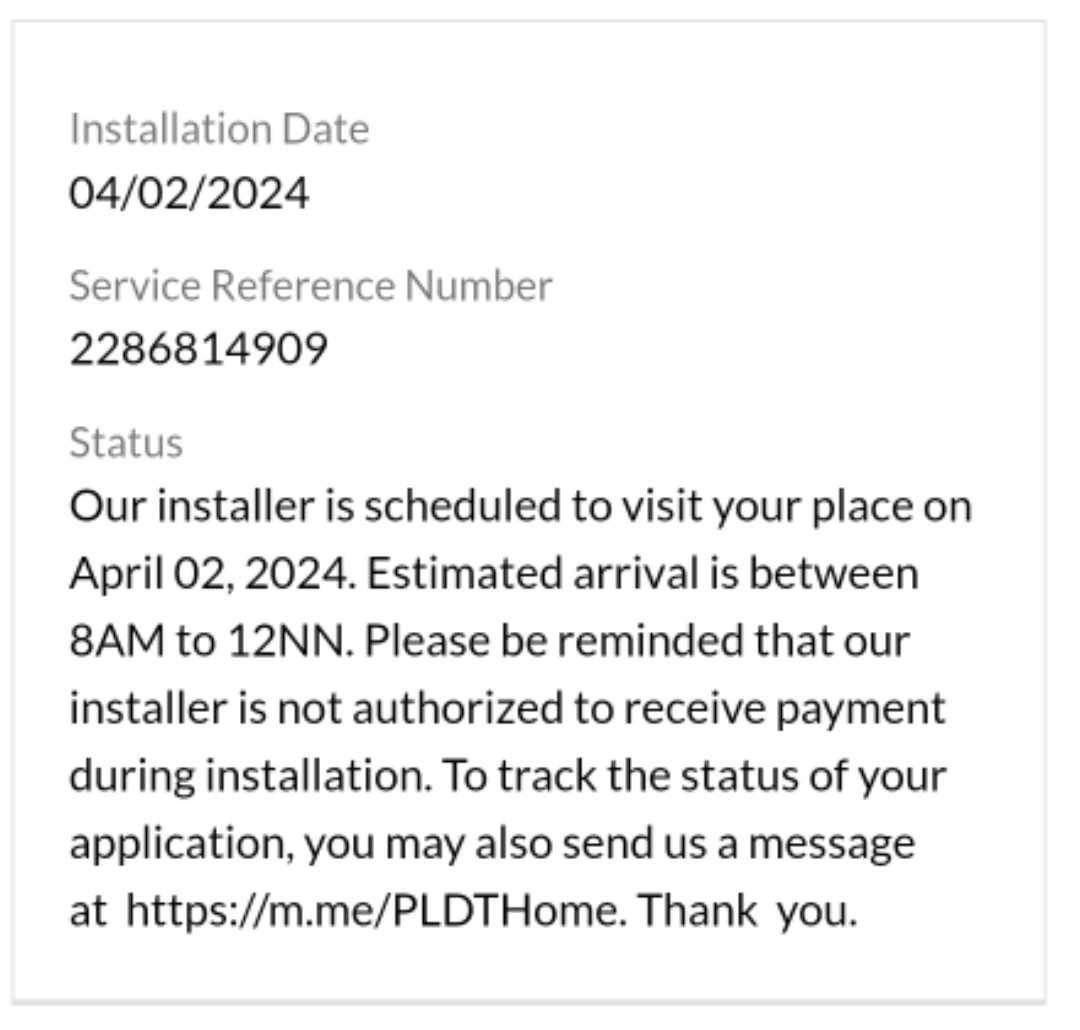 francesssa's tweet photo. @PLDT_Cares @PLDTHome @pldt any actions on my request, my istallation date moved from to APRIL 2? Installation/application fees already paid and status is currently approved. Can somebody connect us with the Area Head/manager to reach out. Highway Hills, Mandaluyong. https://t.co/wcS25MI1YF