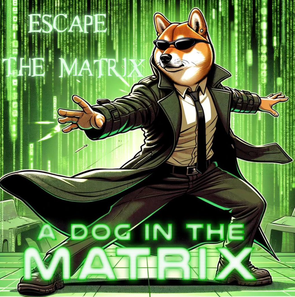 Surrii_J's tweet photo. @Poe_Ether We are awake in the #MATRIX 

The dog guides us to escape it 👀💎 

@adoginthematrix https://t.co/f7N9BNRKtd