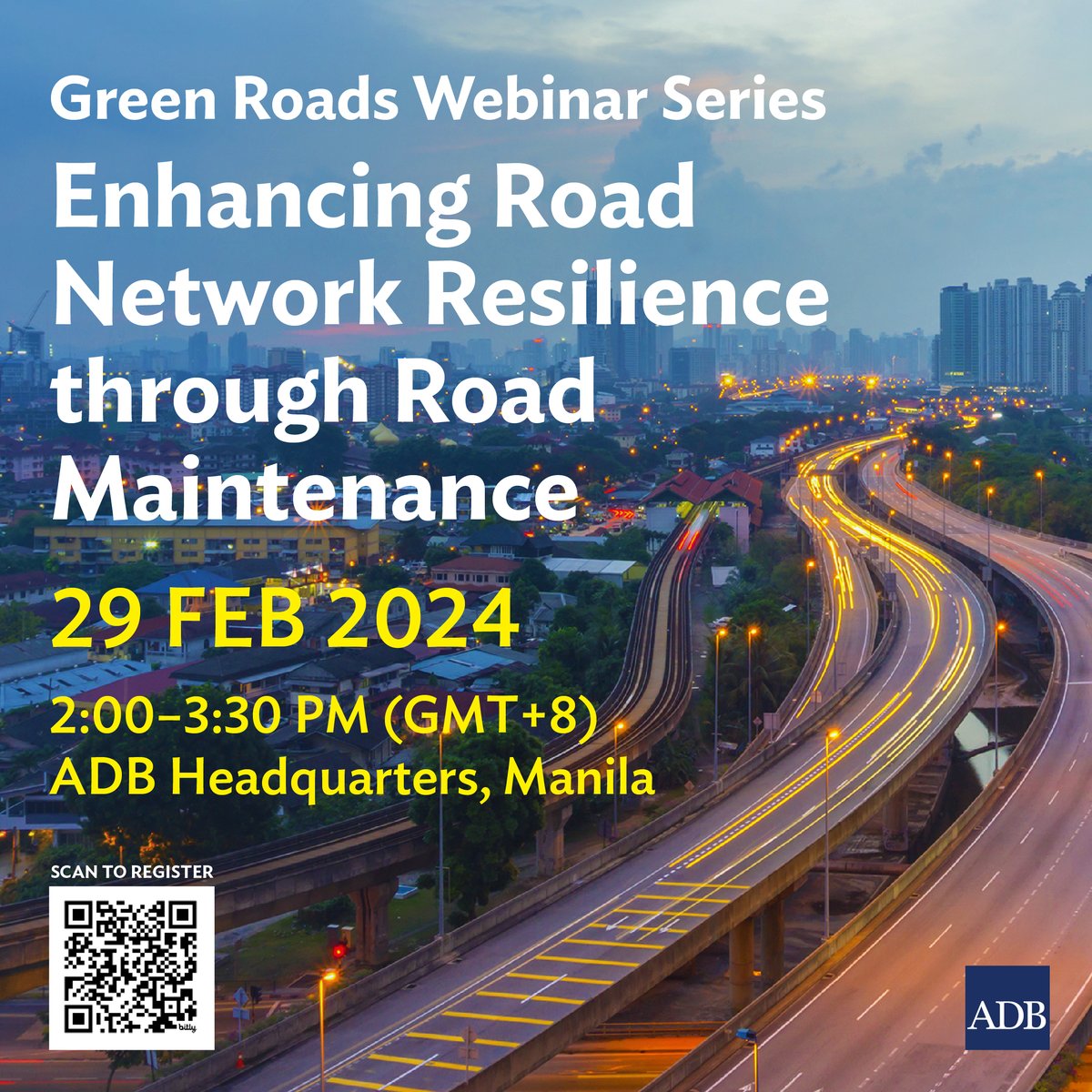 For many developing member states in Asia and the Pacific, road networks’ maintenance activities could deliver a higher return on investment than a focus on new infrastructure. Join us to discuss policies that can enhance the resilience of road networks: ow.ly/qfb050QFYpM
