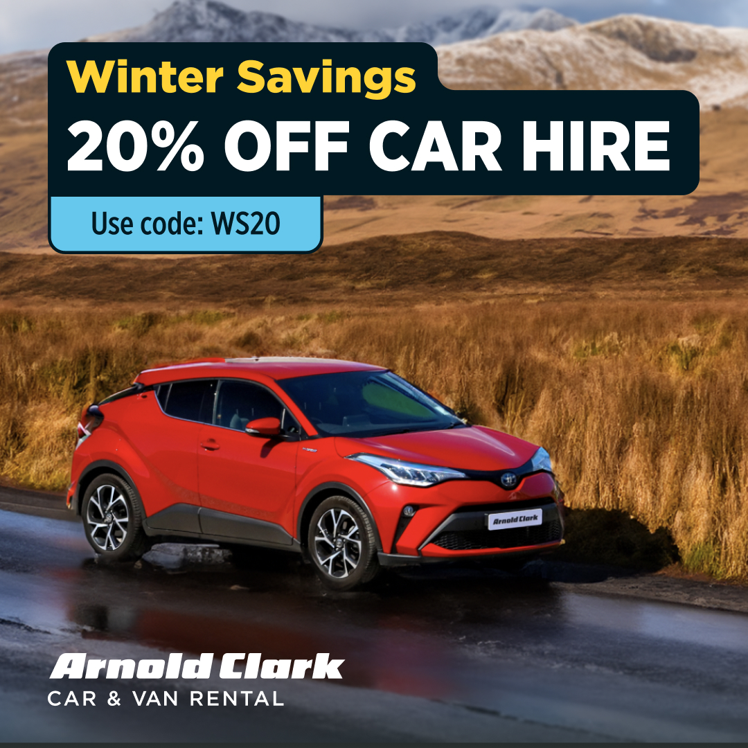 Gear up for your #NorthCoast500 adventure with <a href="/AC_Rental/">Arnold Clark Car & Van Rental</a> 's Winter Sale!🚘 Enjoy 20% off car hire with promo code WS20. Hurry, offer ends on March 15th!⏳ T&amp;C's apply. 

Book Now: 🔗ow.ly/p01A50QGBeb