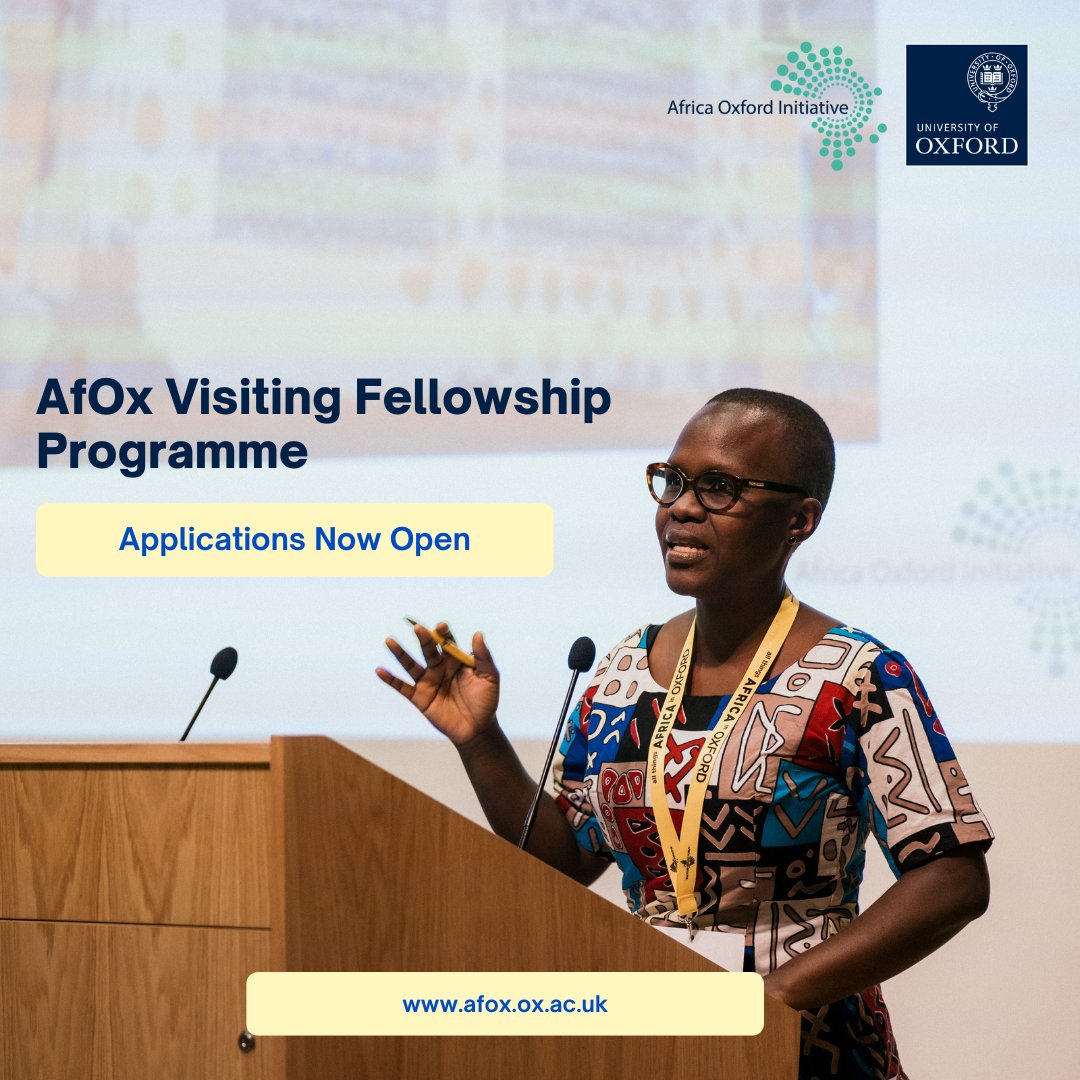 AfOx (@africa_oxford) on Twitter photo 📢 Calling all African researchers!
The 2024/25 #AfOxVisitingFellowship at <a href="/UniofOxford/">University of Oxford</a> is open for applications. Develop new collaborations and grow your networks.
🌍 Open to all disciplines!
Apply now! ow.ly/ssaa50QGGve
#ResearchOpportunity 📢 Calling all African researchers!
The 2024/25 #AfOxVisitingFellowship at <a href="/UniofOxford/">University of Oxford</a> is open for applications. Develop new collaborations and grow your networks.
🌍 Open to all disciplines!
Apply now! ow.ly/ssaa50QGGve
#ResearchOpportunity