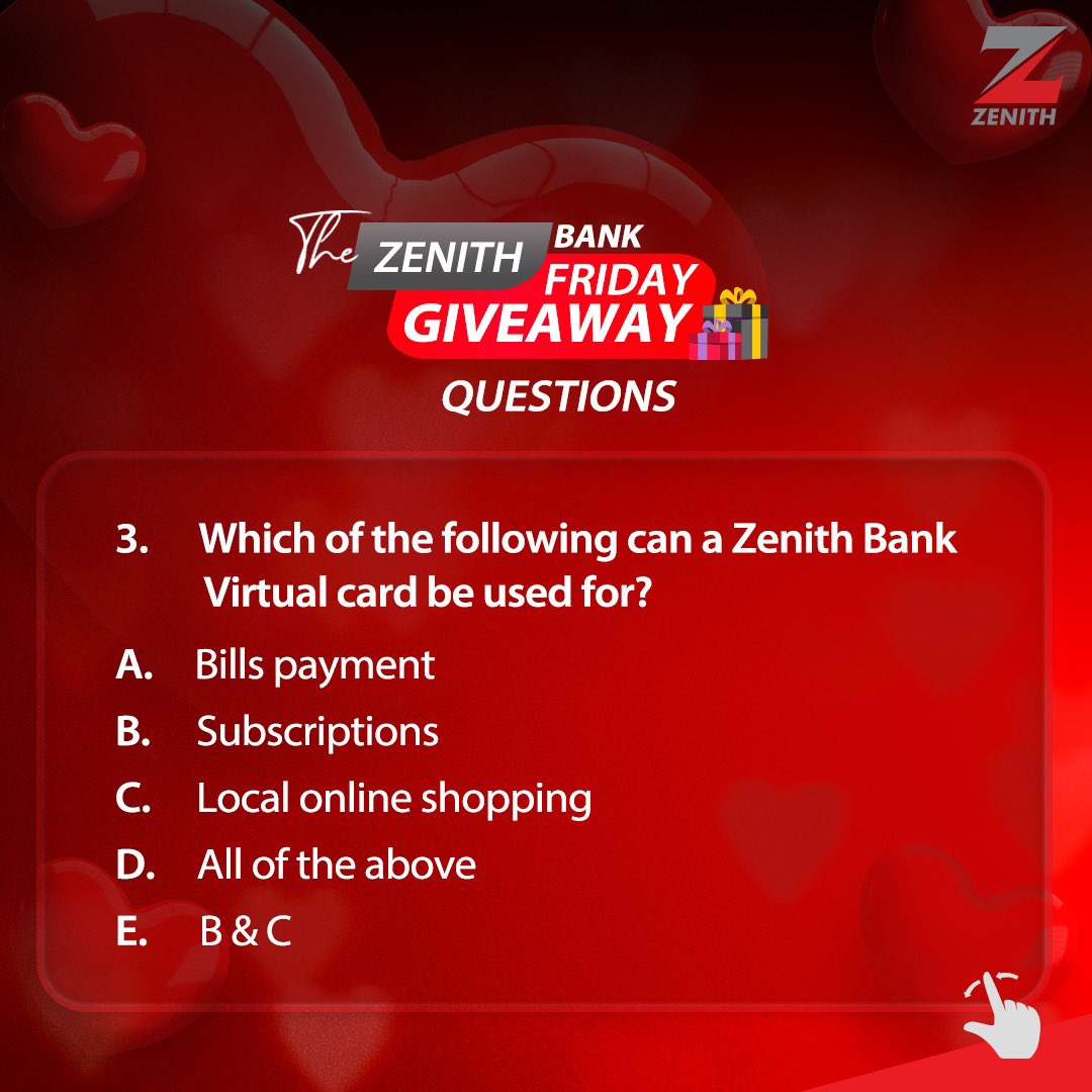 ZenithBank's tweet photo. And the Zenith Bank Friday Giveaway is live!
Qualifying conditions are:
- You must have an active Zenith Bank Account
- You must follow us on Instagram/Facebook
- You must like, share, and repost using all the hashtags in our post.
- You must tag at least 5 people in your repost
You have from now till 12pm to send in your answers and ONLY the first five (5) people with the correct answers and the most likes will win.
All submissions are vetted to ensure the qualifying criteria are met.
GOOD LUCK!
#ZenithBank #ZenithBankGiveaway #ZenithFridayGiveaway #ZBLFridays #ZBFridayGiveaway #Friday #TGIF