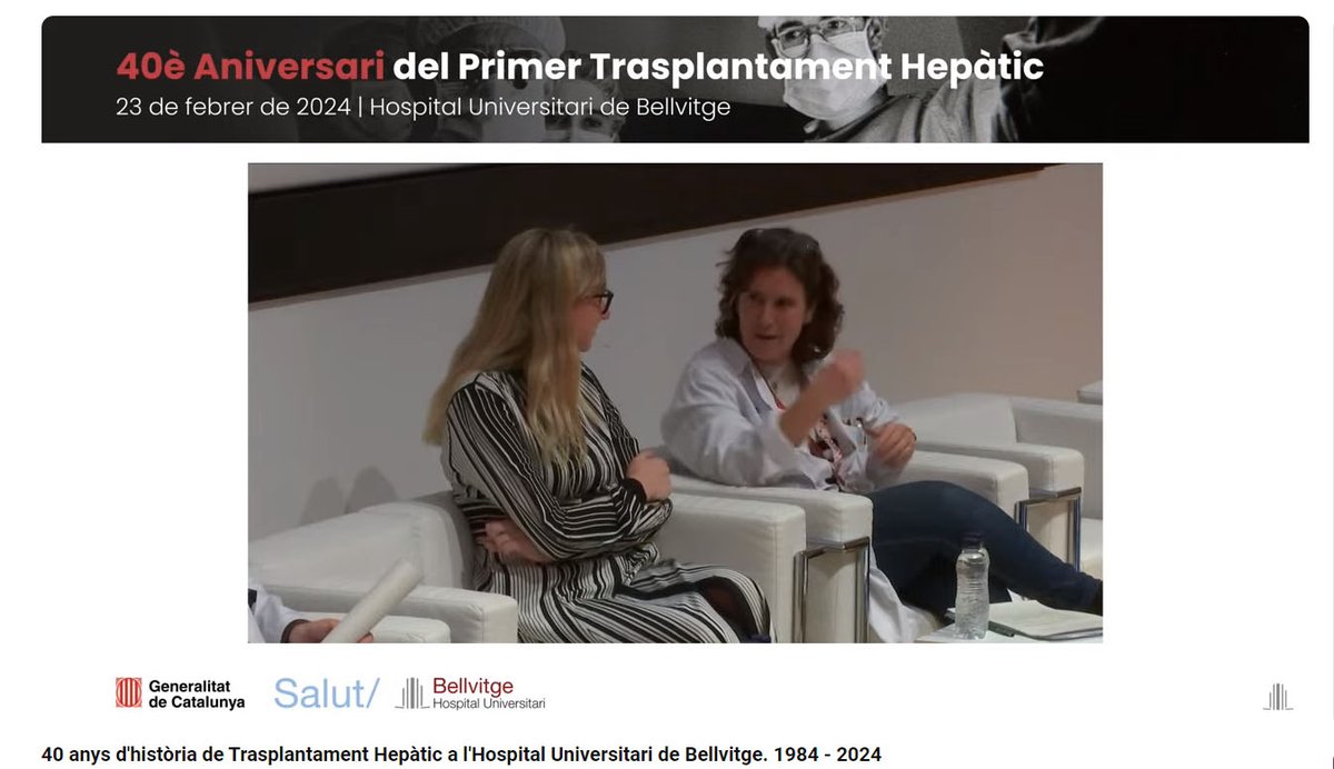 ➡️Comença l’acte commemoratiu del 40 Aniversari del Primer Trasplantament Hepàtic de l’Estat. 
Una jornada emocionant on farem un repàs del passat, present i futur del trasplantament hepàtic.
▶️Ens podeu acompanyar en aquest enllaç: bit.ly/3OTybZI
#orgullbellvitge