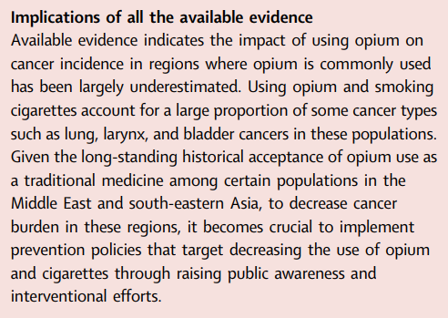 Incident cancers attributable to using #opium and smoking cigarettes in the Golestan cohort study

Using opium and cigarettes account for a large proportion of cancers in this population. Prevention policies should aim to decrease use of both substances.

thelancet.com/journals/eclin…