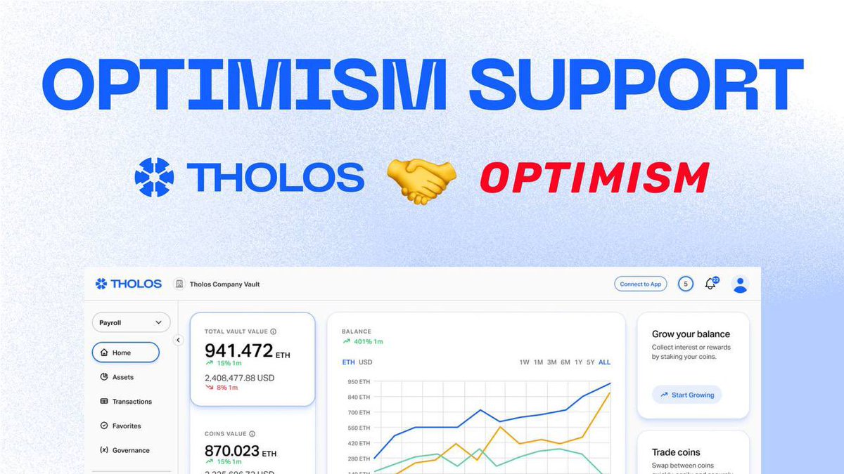 _Sonic_HUB's tweet photo. 🌀 @Optimism is now supported on @TholosApp
🌀 #Tholos leverages industry-leading MPC implementations to provide organizations with enterprise-grade security.
🔽VISIT
https://t.co/hSKOxfSmUJ https://t.co/8RX73pDuOu