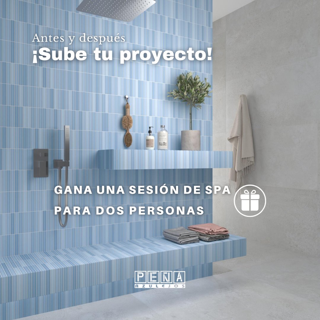 azulejospena's tweet photo. Envíanos tu proyecto y participa en el sorteo de un spa para dos. Necesitarás:
IMPRESCINDIBLE: haber realizado la obra con Azulejos Peña
Tienda donde se han comprado.
Lista de materiales
Imágenes del antes y el después
https://t.co/oJi3DpOatm
#azulejospeña #subetuproyecto https://t.co/jQiapwzK6q