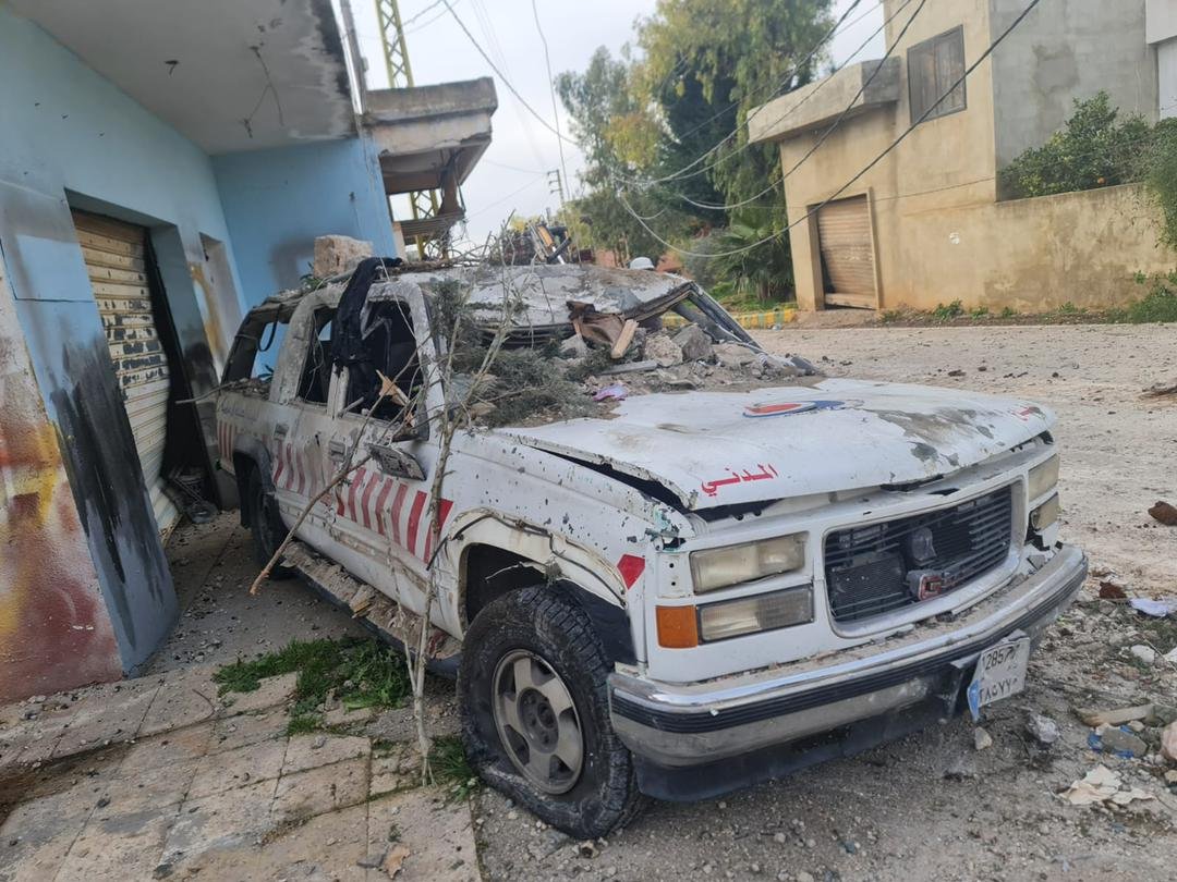 Israel struck a civil defence centre in the village of Blida last night. Lebanon's General Directorate of Civil Defence has announced the death of 2 paramedics, Hussein Khalil and and Mohammed Ismail. Enraged and heartbroken at this targeting of rescue workers.