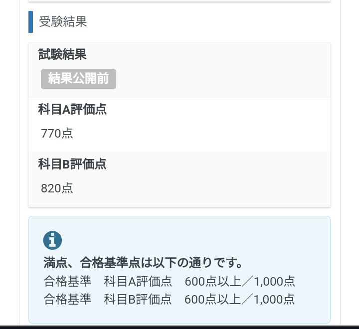 本日基本情報技術者試験の受験に行ってきました。
結果は無事合格点を超えていました！

応援してくださった方ありがとうございました！
この調子で他の資格にも挑戦していきたいと思います！
#基本情報技術者試験
#資格取得