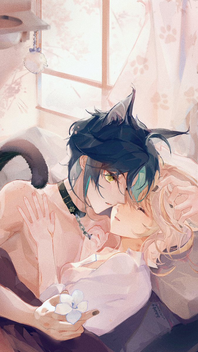 mouyiyiyiyiyi's tweet photo. 【魈荧】一觉醒来捡到的猪咪居然变成了猫耳大帅哥？！
*震惊一女子在路边捡到的猫晚上居然……
*擅闯名宅是达咩的(ꐦ°᷄д°᷅)！
*猫猫能有什么坏心思呢！
#xiaolumi #xiao #lumine #原神 #GenshinImpact #魈蛍 #魈荧 https://t.co/znO53RDbhA