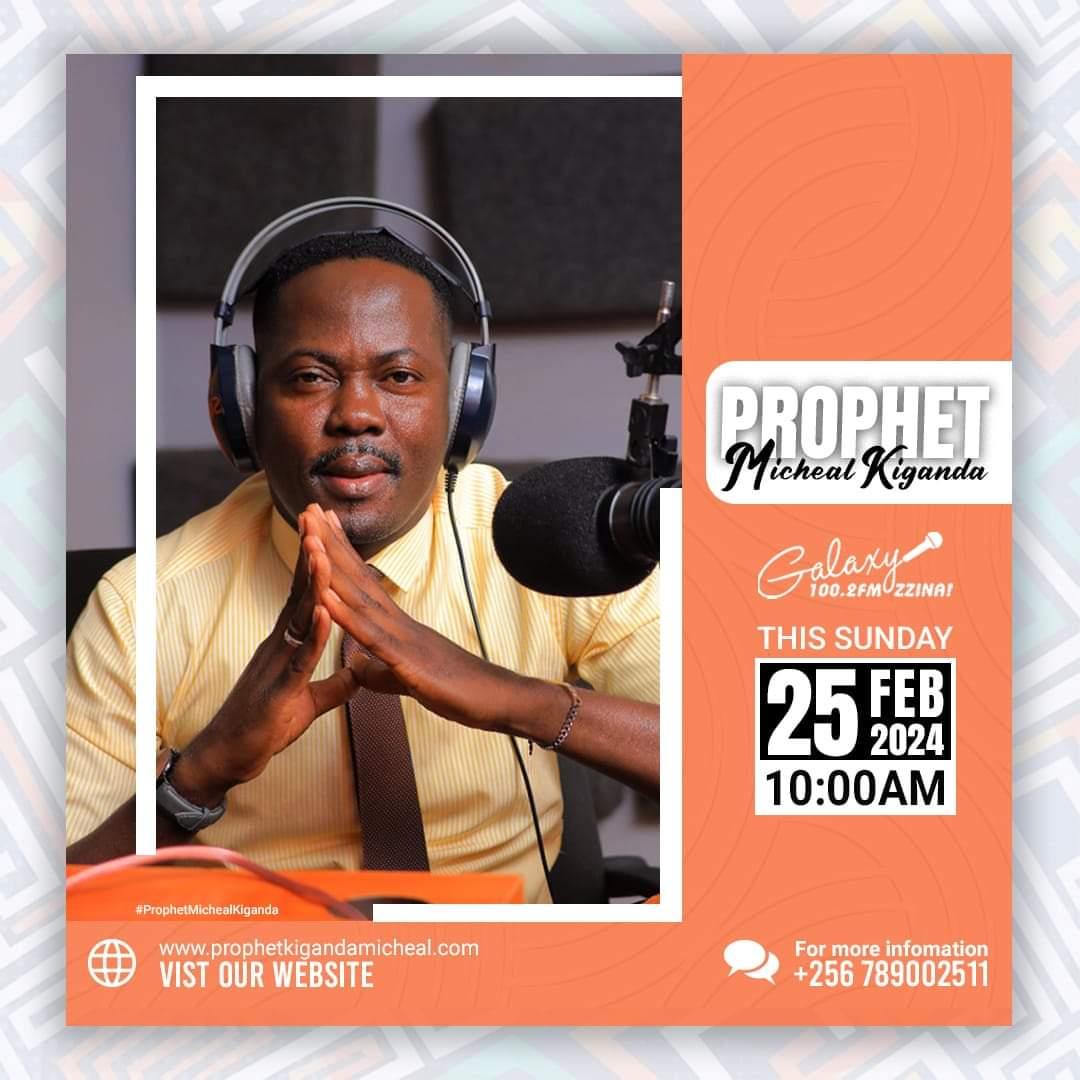 prophetkiganda's tweet image. Let the music inspire, the ministration resonate, &amp;amp; the spirit connect, as you listen to Prophet Michael Kiganda on Galaxy FM this Sunday,  10AM on 100.2FM Galaxy FM
SHARE, RE-POST and TELL a FRIEND!!!  (Prov 11:30)
Call/WhatsApp: +256789002511
#ProphetMichaelKiganda 
#fypシ゚