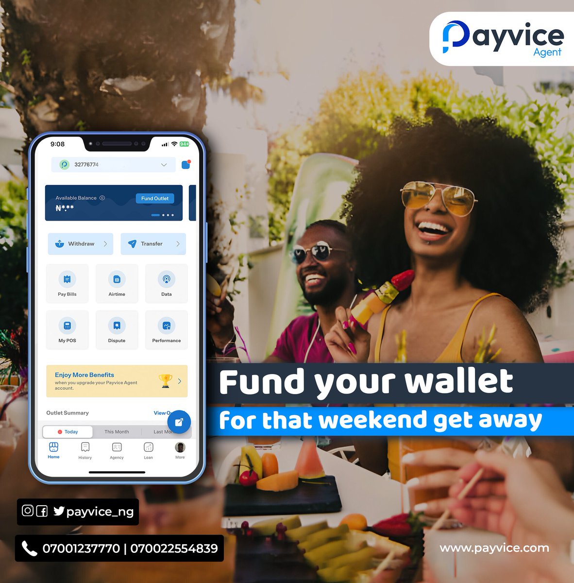 Whether you are spending precious time with a loved one, hanging out with buddies or simply chilling quietly in a serene location, you need an app to make those payments.

Download the Payvice mobile app on Google Play store or Apple Store.

#Payments
#BillsPayments
#Tgif