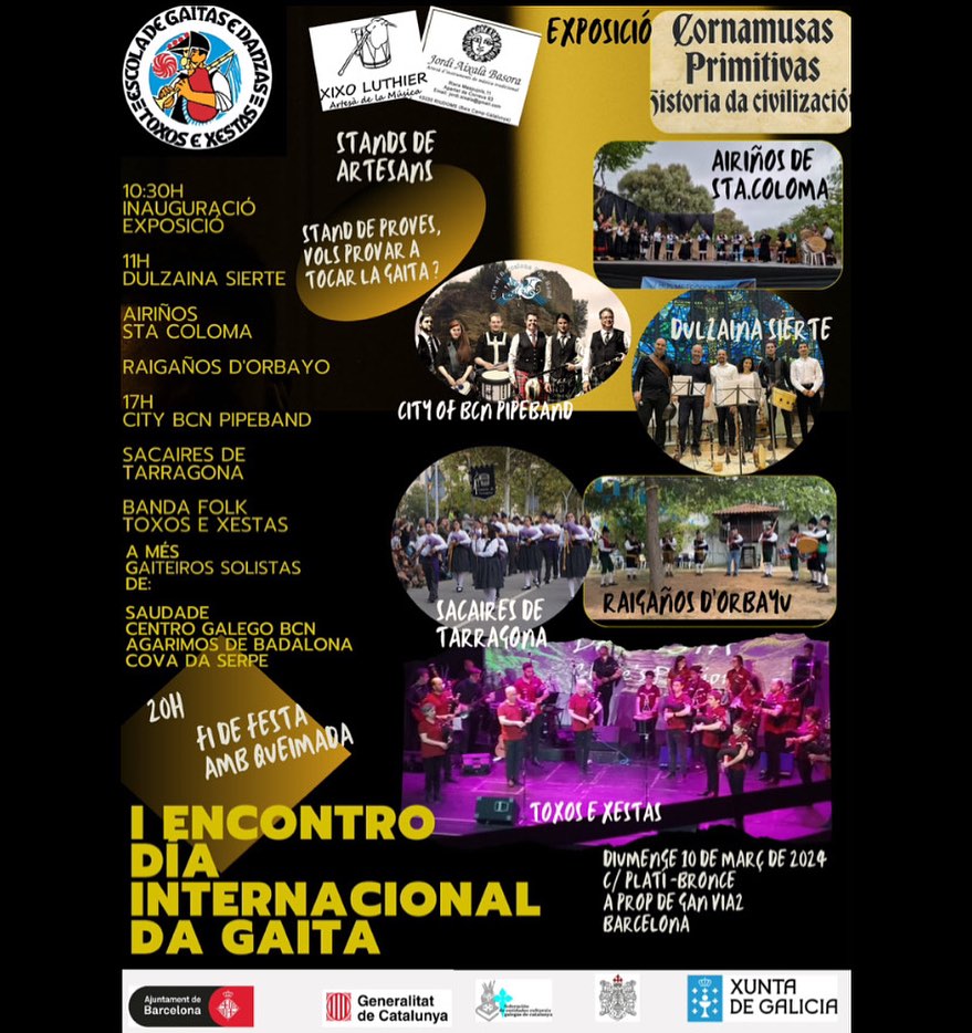 🎼 I Encontro do Día Internacional da Gaita de <a href="/toxosexestas/">Toxos e Xestas</a> 

🗓️ O domingo 10 de marzo, en #Barcelona

➡️emigracion.xunta.gal/actualidade/ax…