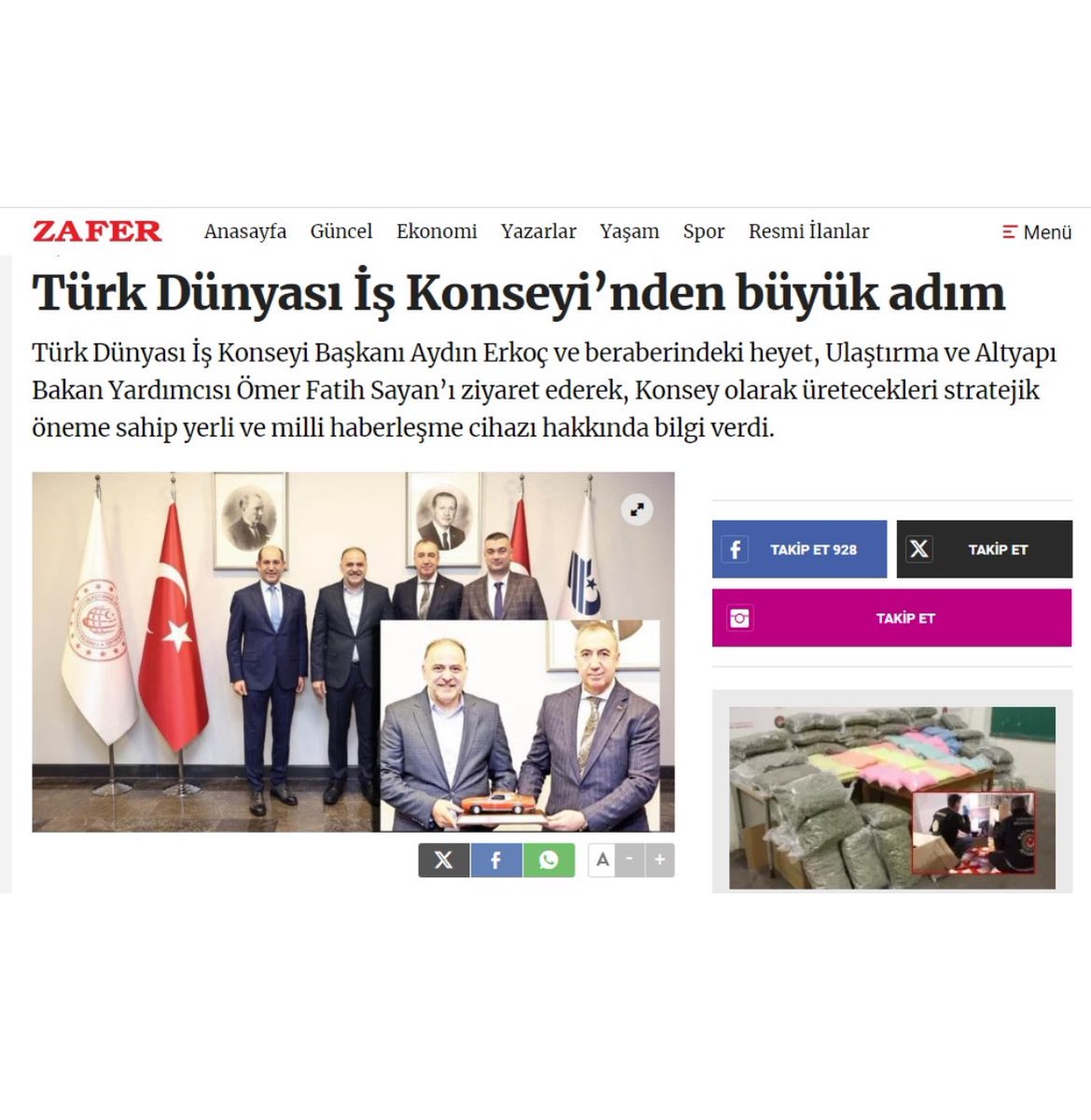 Masfed2010's tweet photo. Türk Dünyası İş Konseyi Başkanı da olan Genel Başkanımız Aydın Erkoç'un, Ulaştırma ve Altyapı Bakan Yardımcısı Sn Ömer Fatih Sayan'ı ziyareti basında geniş bir şekilde yer buldu...
#MASFED #AydınErkoç #BOD #Otonomi #TürkDünyasıİşKonseyi #İşKonseyi https://t.co/lr9VX4EeXY