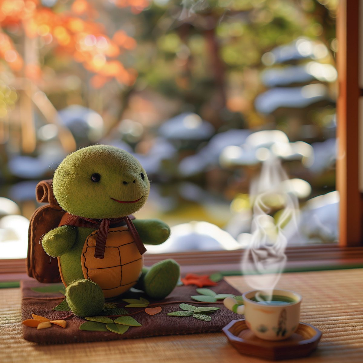tea_story_hoshi's tweet photo. “Turtles' tea trip” / "亀のお茶旅"
It's finally time to drink Japanese green tea.
How good it smells!
ついに念願の日本茶を飲む時が来たぞ。
なんて良い匂い!
#teastory #midjourney https://t.co/WOt4mum7AS