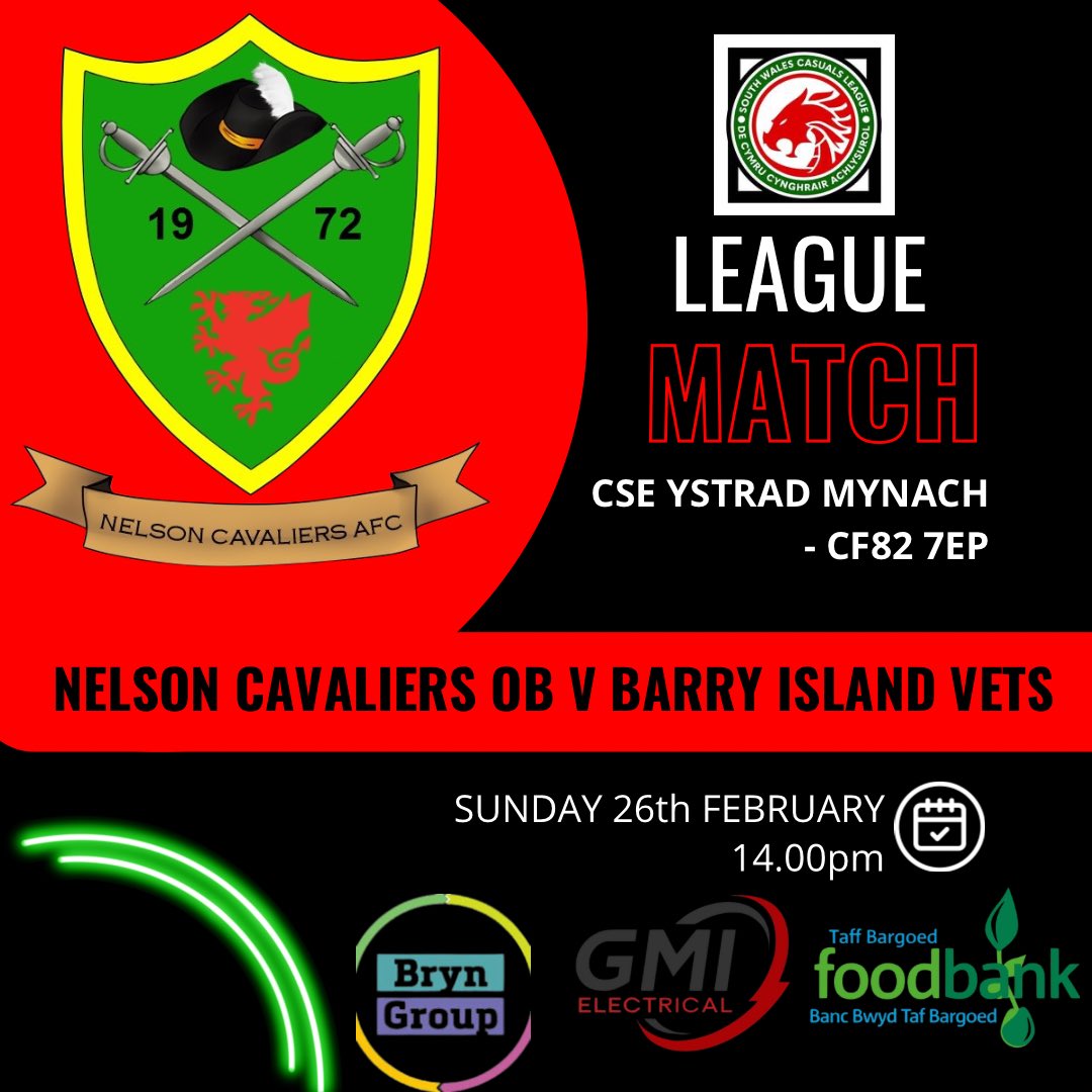 nelsoncavsafc's tweet photo. Dydd Sul 🔴⚫️⚽️

The Over 35’s Old Boys host Barry Island Vets in @swcasualsleague at @CSEYstradMynach #upthecavs https://t.co/MLgvHxrJ4v