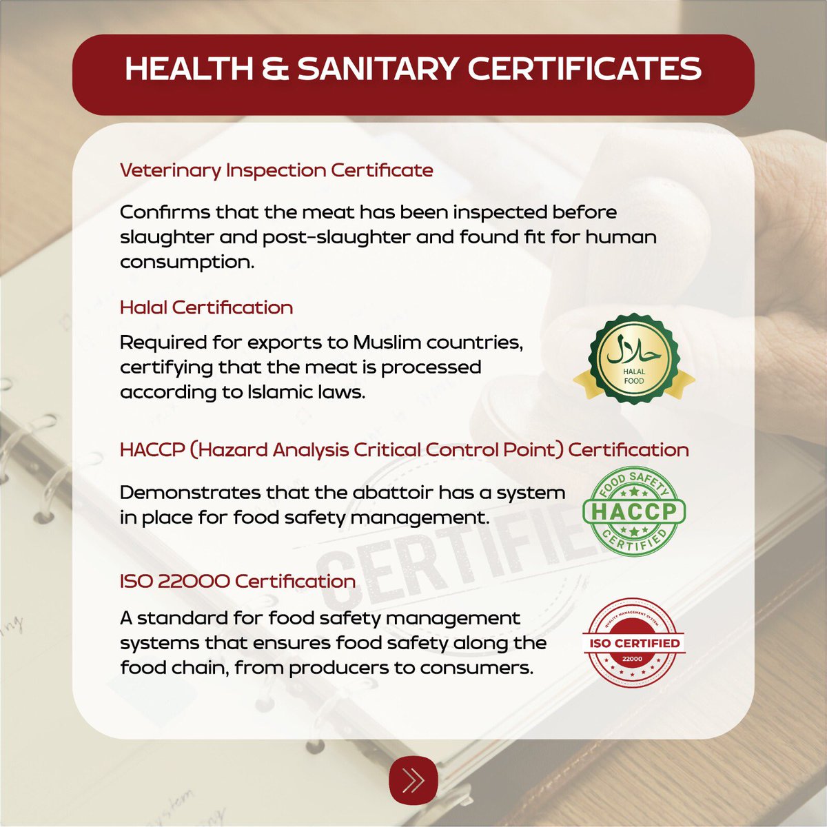 unionmeatgroup's tweet image. Elevate your global presence with Union Meat Group's comprehensive certification services! From quality assurance to hassle-free export processes, we're your trusted partner in navigating international markets.#UnionMeatGroup #UnionMeatAbattoir #CertificationServices