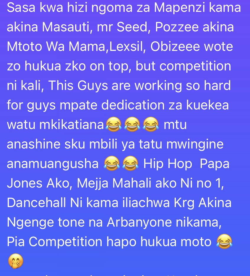 TimKurya's tweet photo. My thoughts on kenyan music 
#Music 
#Tutu
@NairobiGossips https://t.co/L1ykVVbviy